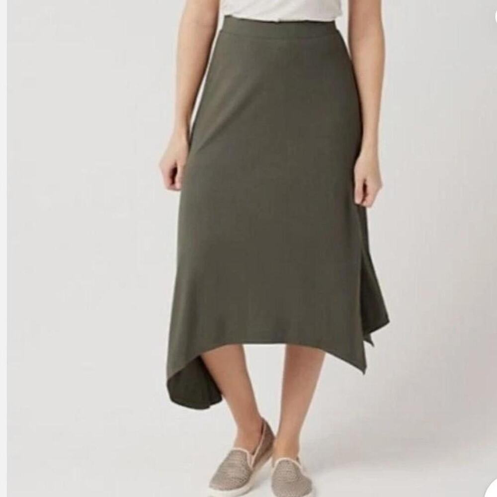 Lori goldstein LOGO olive green midi skirt